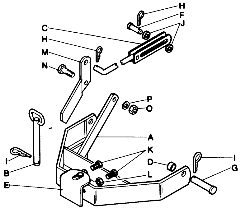 Sleeve Hitch Diagram and Parts List for 62542C (G00000001-G99999999)(1988) Lawn Boy Lawn Tractor